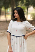 Premium Pearl White Jamdani Cotton Dress for Wedding and Festive Wear