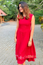 Premium Radiance Red Layered Jamdani Dress for Wedding and Festive Wear