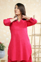 Premium Rani Pink Pure Cotton Co-ord Set for Office and Casual Wear