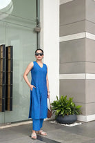 premium-teal-blue-pure-cotton-co-ord-set-for-office-and-casual-wear