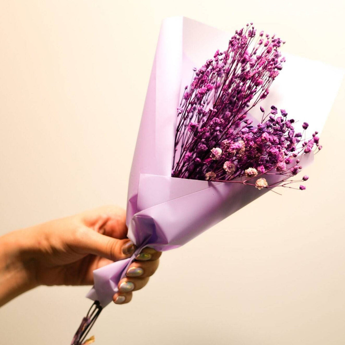 Purple Baby Breath dried flowers for modern home decor and gifting arrangements