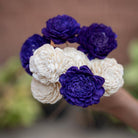 Purple White Sola Dried Flowers Combo for Vase Decor