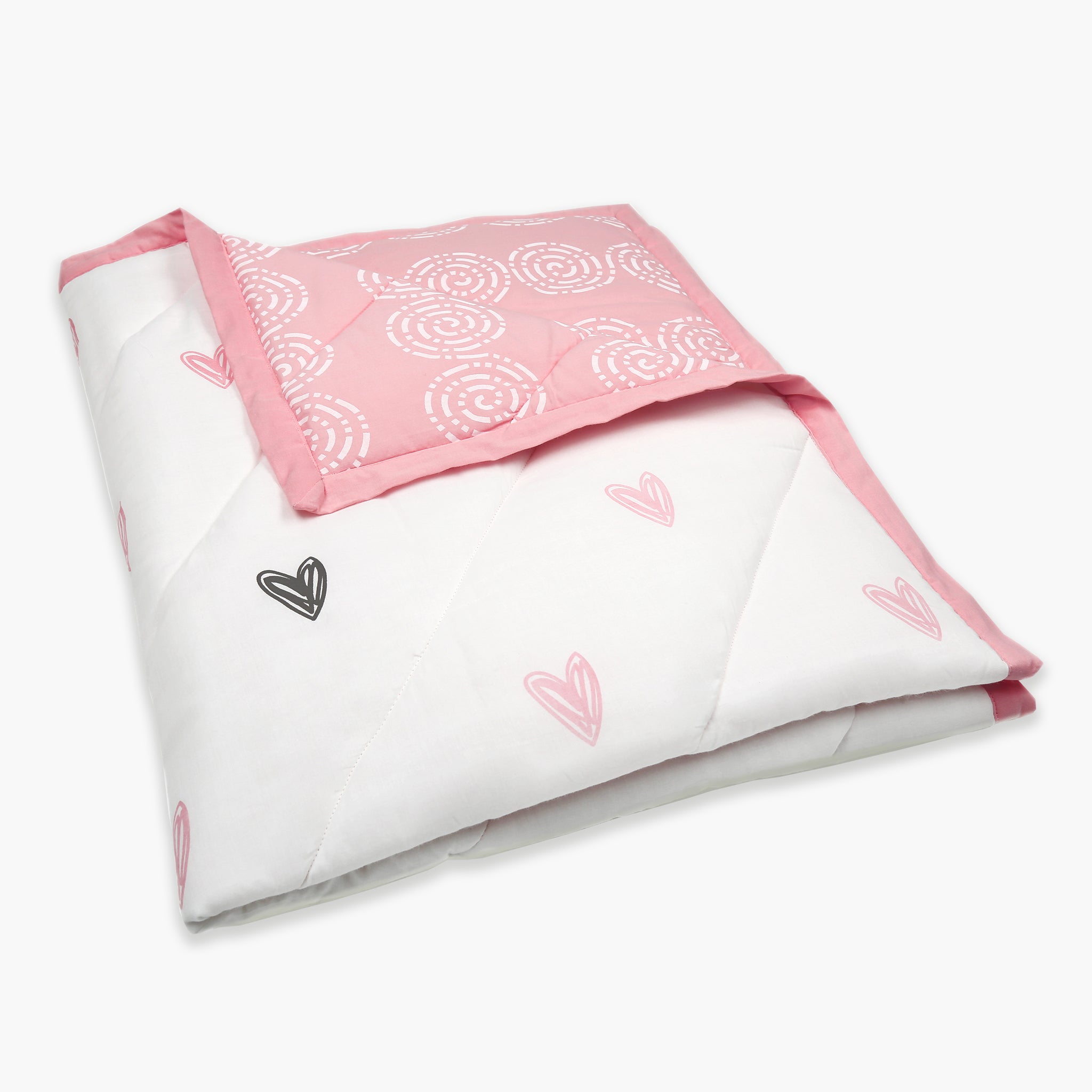 Little Hearts - Organic Quilt (Night Blanket) - Oranges and Lemons