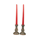 Glass Glow Candle Stand Set – Glass Taper Candle Holders with Red Taper Candles (Set of 2) | - https://artecasa.in/