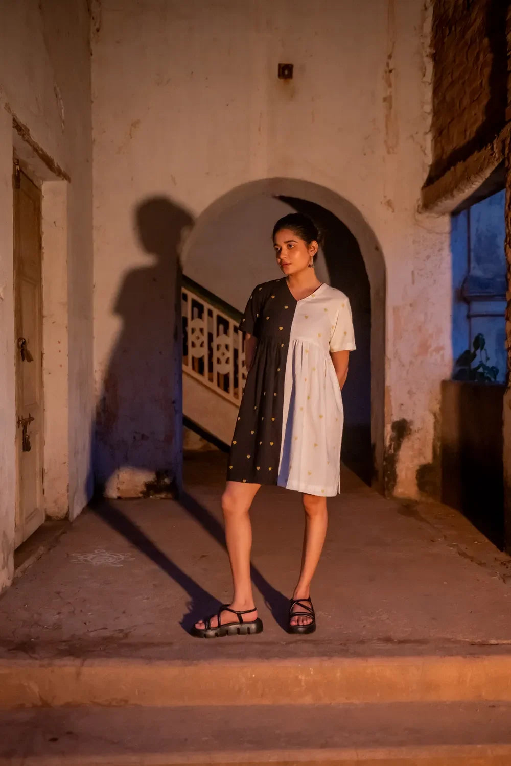 Relaxed Fit Day Night South Cotton Dress for Summer Wear