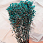 Royal Blue Baby Breath Dried Flowers in Decorative Vase Arrangement