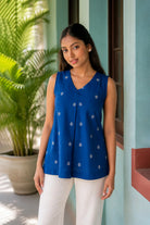 Royal Blue South Cotton Woven Top