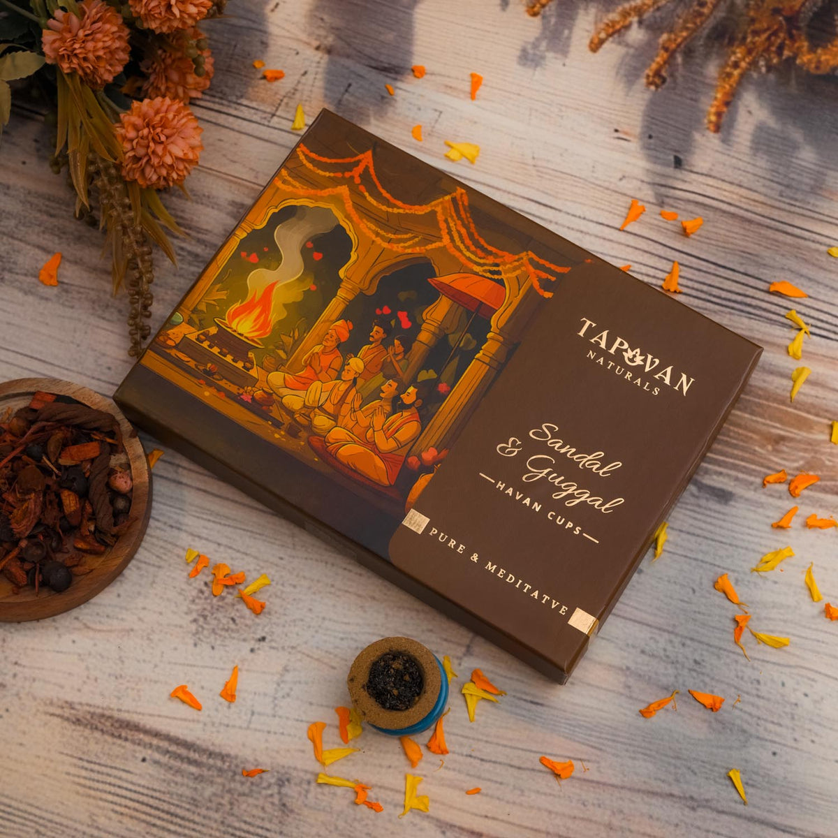 Sandal & Guggal Sambrani Havan Cups