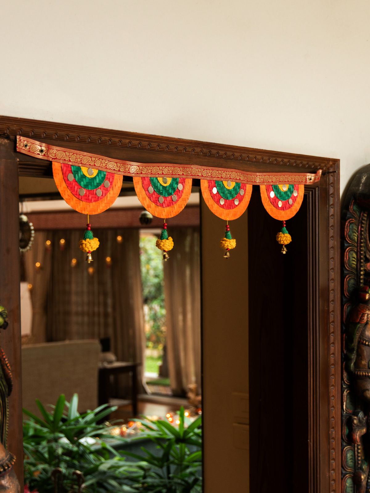 Satrangi Handcrafted Bamboo Marigold Toran - Greenkraft