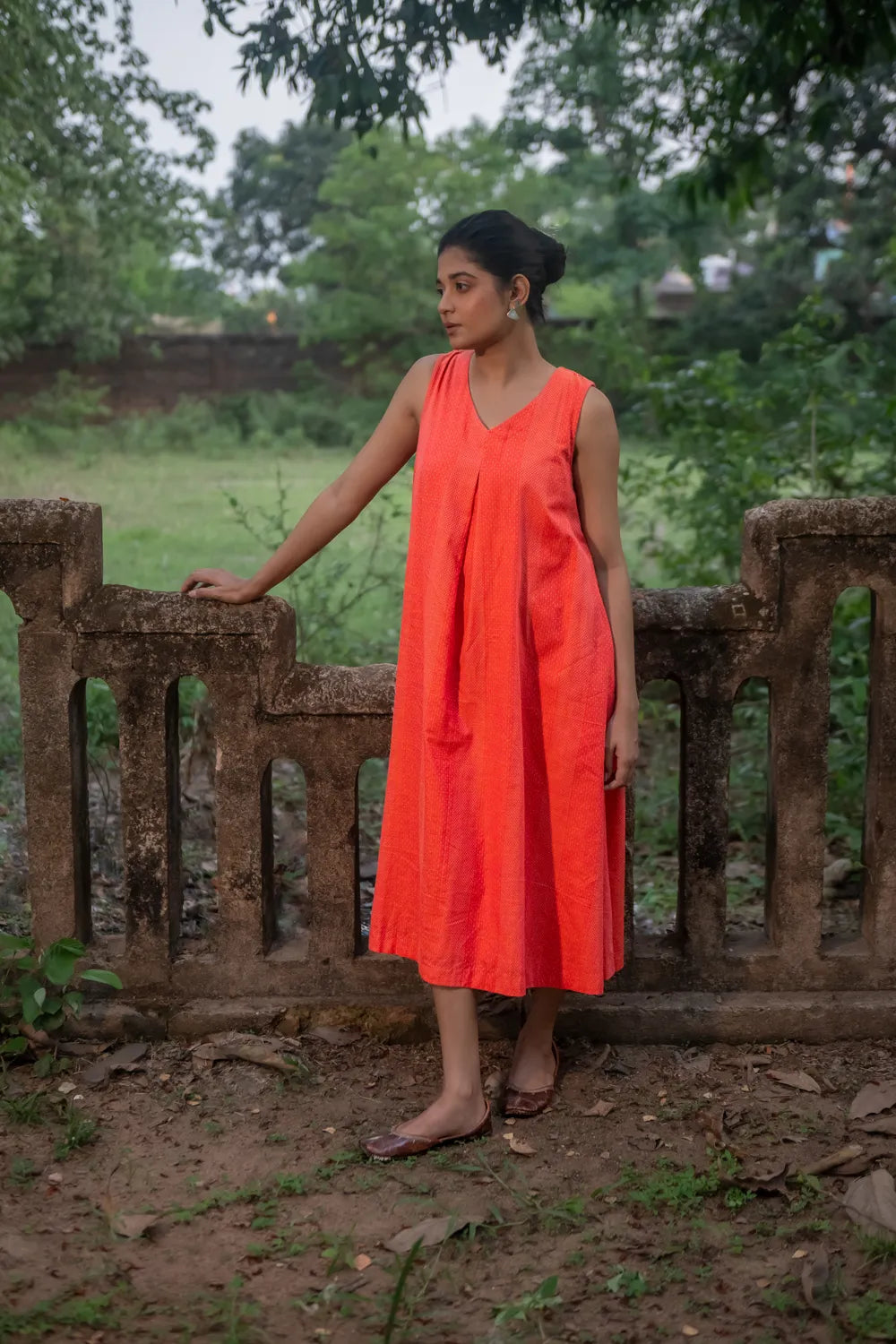 Soft Marigold Yellow South Cotton Dress for Casual Wear
