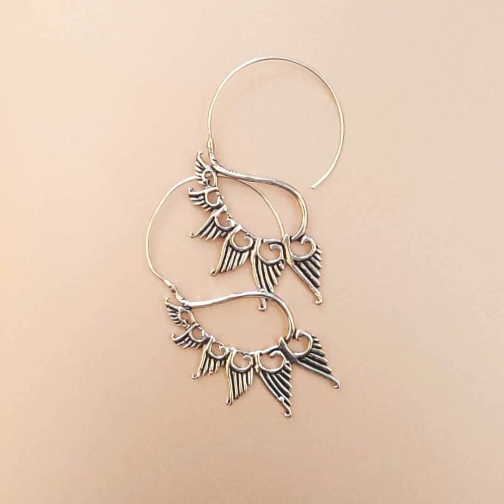 Swan - Silver Plated Brass Metal Earrings - Jewellery