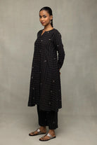 traditional-black-jamdani-co-ord-set-with-bronze-silver-motifs-for-ethnic-wear