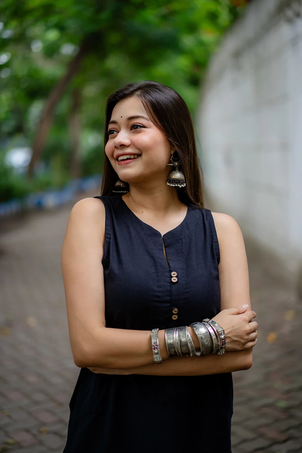 Traditional Black Khadi Cotton Co-ord Set for Ethnic Wear