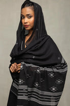 Traditional Black Relaxed Kurta Set with Jamdani Dupatta for Ethnic Wear