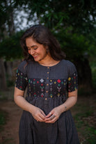 Traditional Checkmate Handwoven Cotton Jamdani Dress for Ethnic Wear