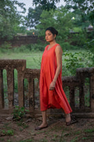 Traditional Marigold South Cotton Dress for Ethnic Wear
