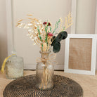 Crystal Bloom Clear Glass Vase with Dried Flowers | Modern Home Décor - https://artecasa.in/