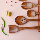 Wooden Premium Cooking & Serving Kitchen Tool 6 Pieces Spoon Set - ONEarth