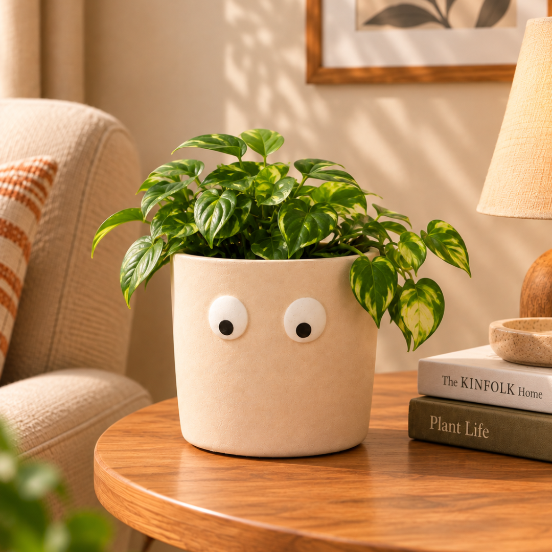 Grande Form Large Face Planter Set of 2 – Orange & White - https://artecasa.in/