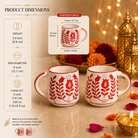Ruby Heart Red Ceramic Mug Set of 2 – Festive Diwali Gift - https://artecasa.in/