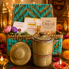 Green Chai & Diya Diwali Gift Basket – Festive Tea & Candle Hamper - https://artecasa.in/